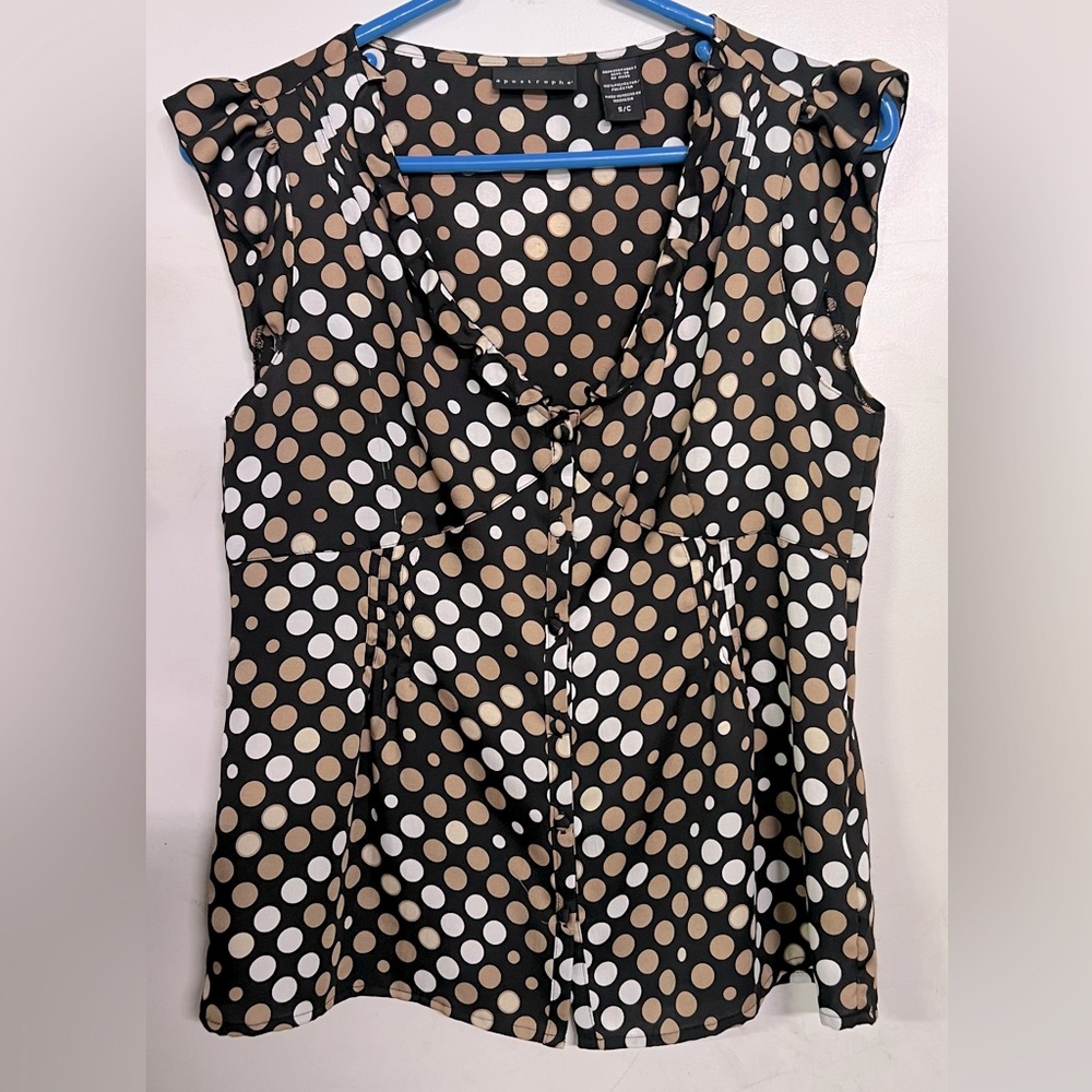 🌸 3/$10) Polka Dot Sleeveless Top - Black and White
